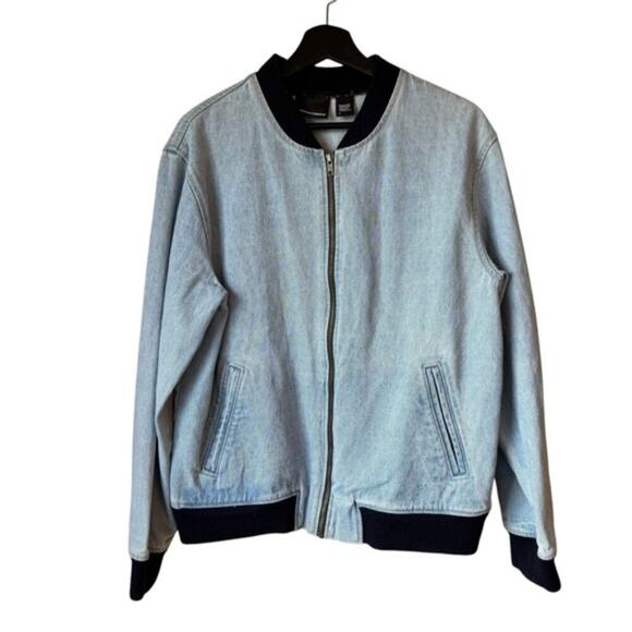 American Apparel Upcycled Grateful Dead Jean Jacket Size Large Jerry Garcia - Picture 2 of 4